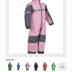 OAK Lavender and Gray Children's Trail Suit. stay dry and mud free!